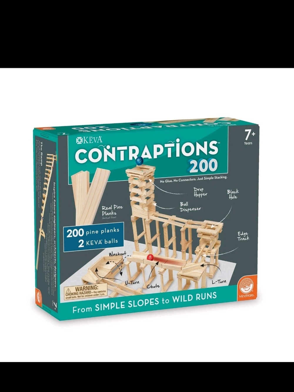 KEVA Contraptions 200 Building Set - Natural Wood
